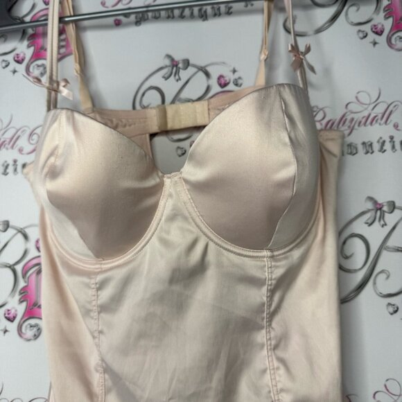 La senza corset bustier top soft blush peach gold cream luxury sexy lingerie top - Picture 4 of 10